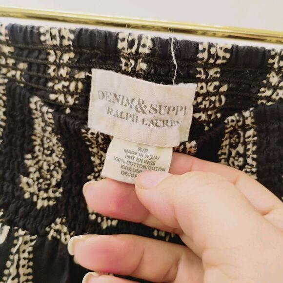 Ralph Lauren DENIM & Small Large Paisley Wide Leg Pull On Wrap Pants Boho - Picture 6 of 11